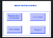 Parâmetros Seleção do menu